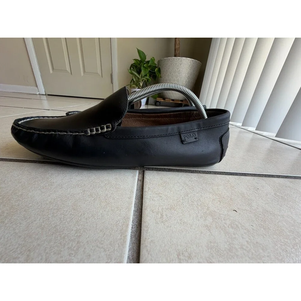 Polo Ralph Lauren Men’s Size 11 D Woodley Black Leather Driving Loafers Shoes